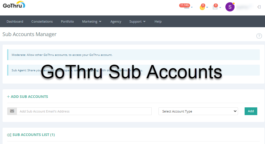 How To Add GoThru Sub Accounts