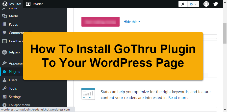 How To Install GoThru Plugin To Your WordPress Page